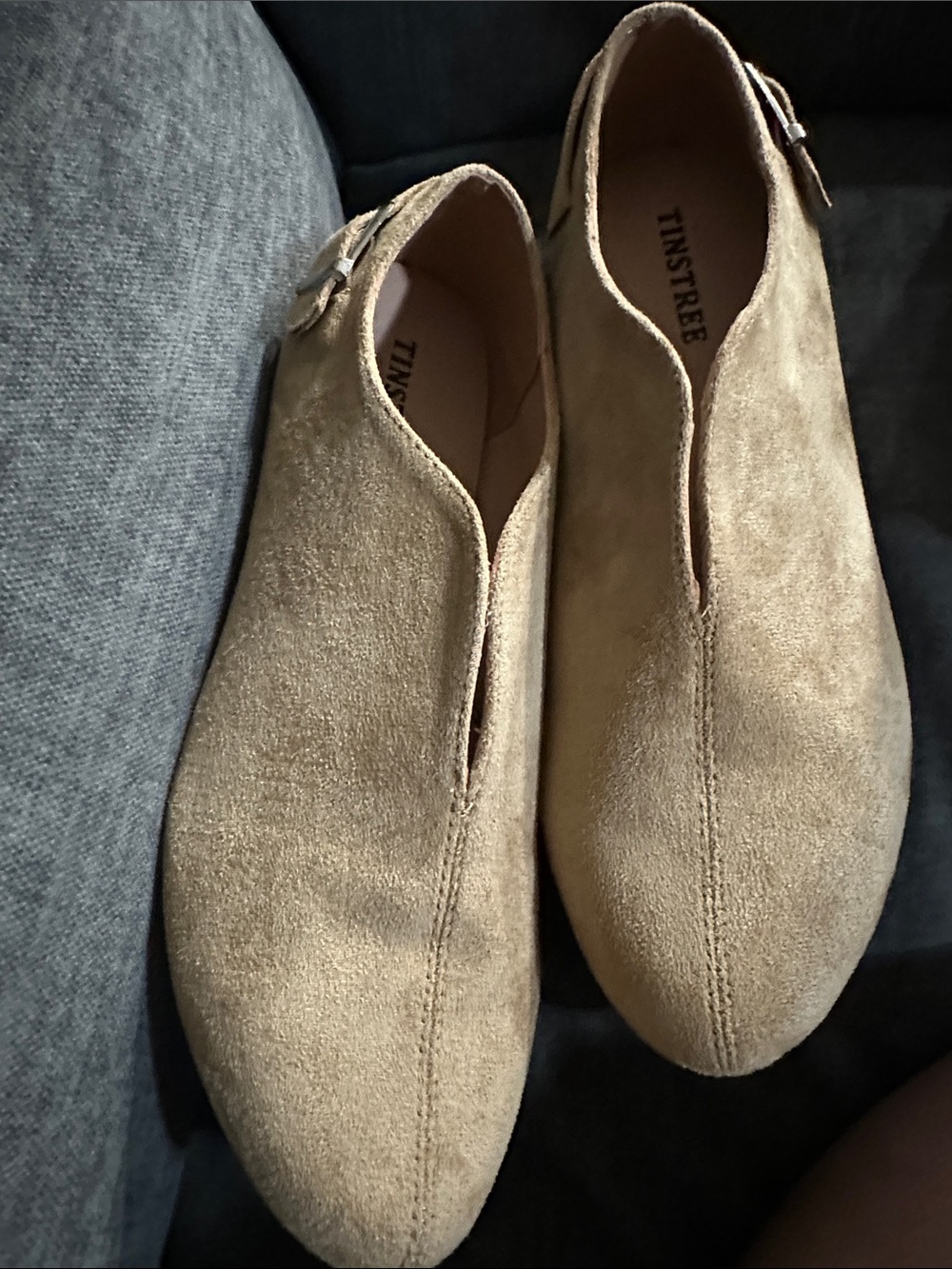 TinsTree Women’s 9 Suede Slip-On Shoes in Beige